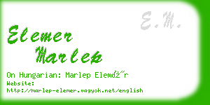 elemer marlep business card